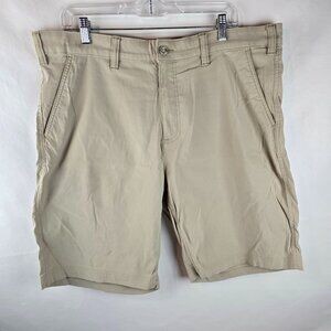 Eddie Bauer Mens Shorts 38 Travex Horizon Guide Nylon Hiking Beige Stretch Gorp